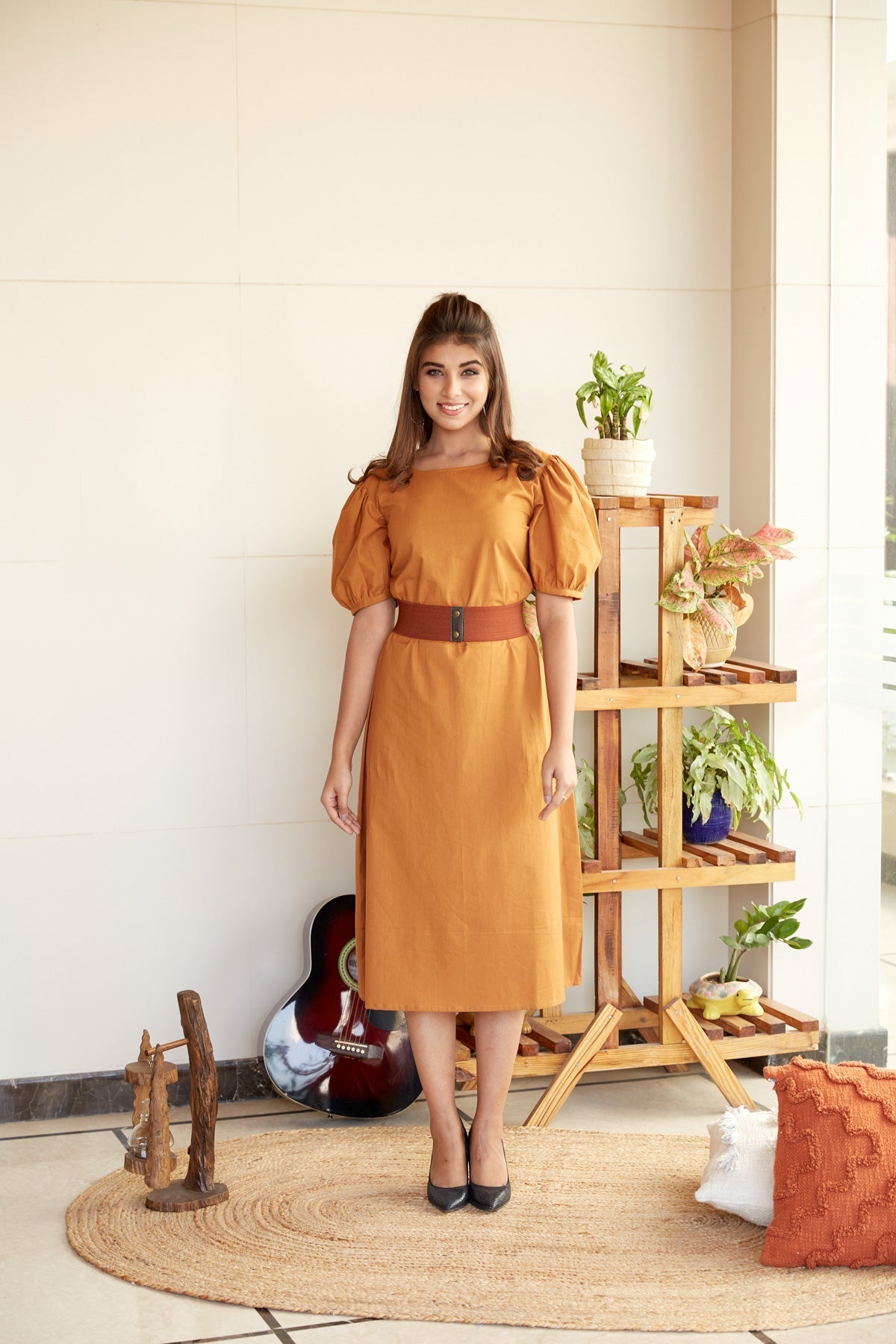 Mustard Linen Office-Wear