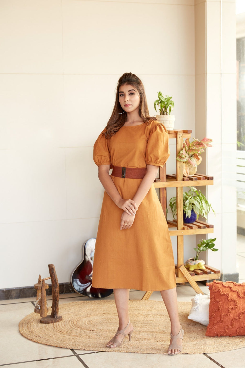 Mustard Linen Office-Wear