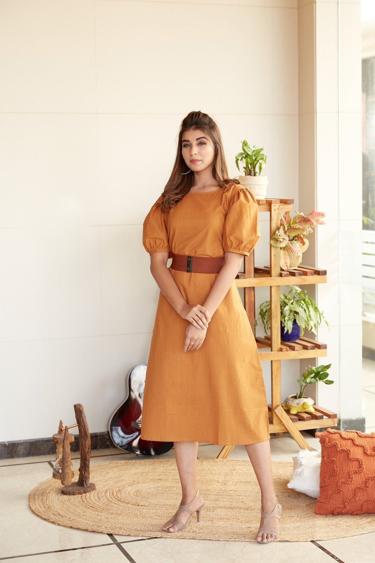 Mustard Linen Office-Wear