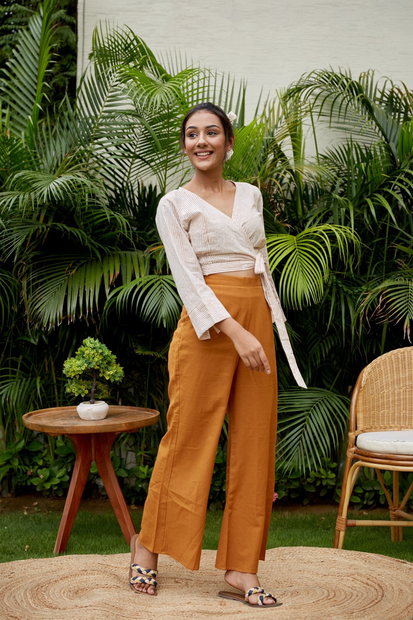 Striped Top Culottes Set ( set of 2)