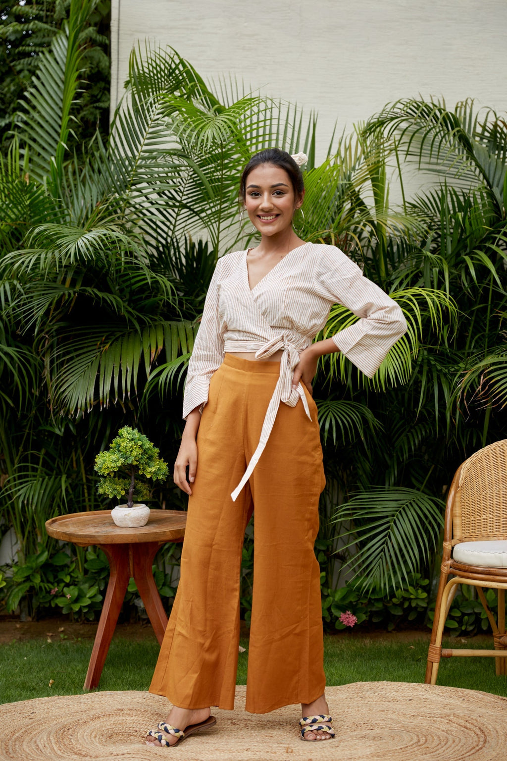 Striped Top Culottes Set ( set of 2)