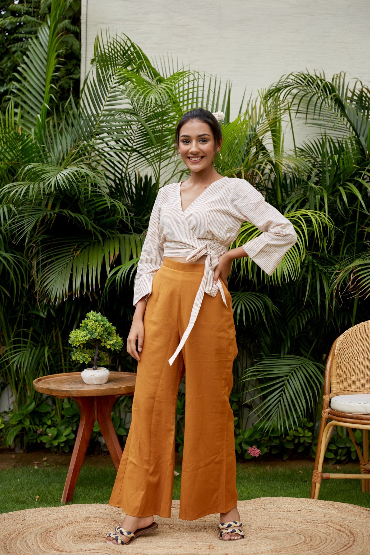 Striped Top Culottes Set ( set of 2)