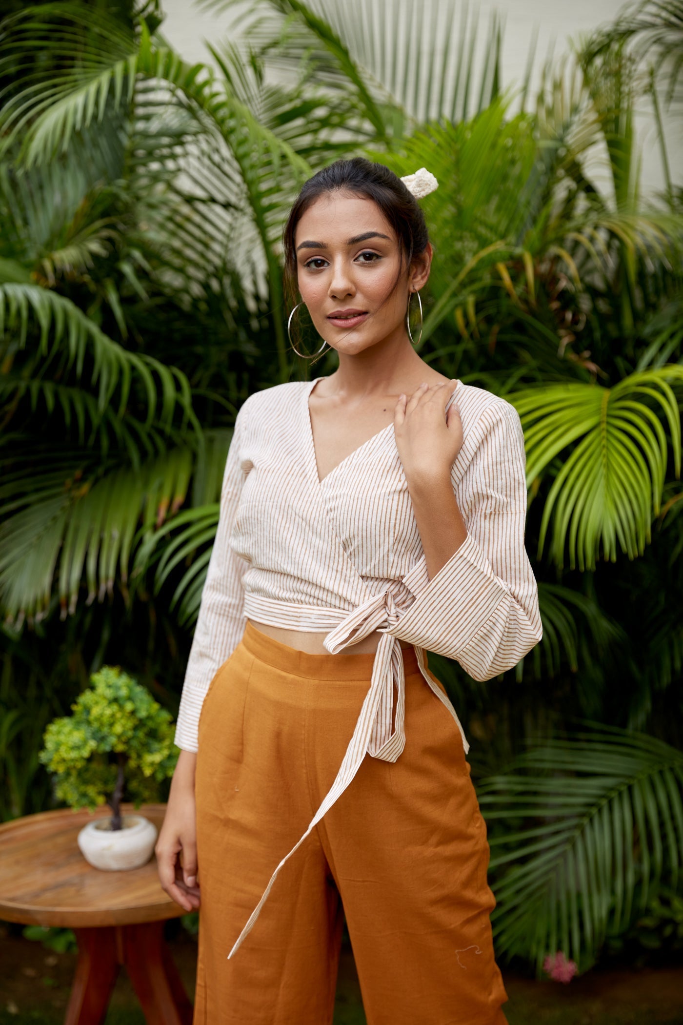 Striped Top Culottes Set ( set of 2)