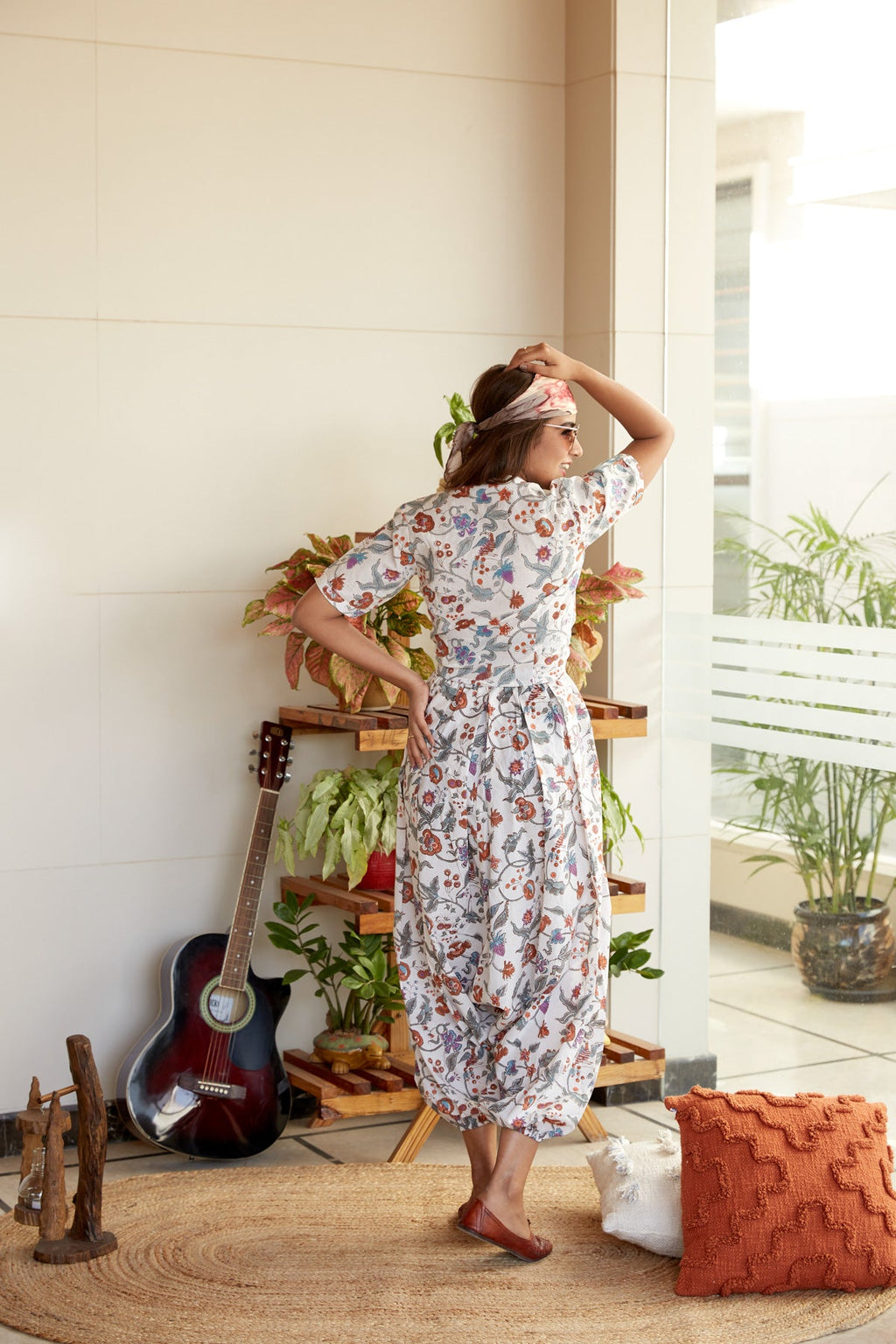 Cotton Floral Printed Collared Co-ord Set